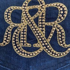 Rock & Republic Dark Blue Jeans with Gold Accents